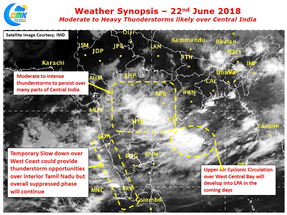 Thunderstorms likely in many parts of C. India Chennairains